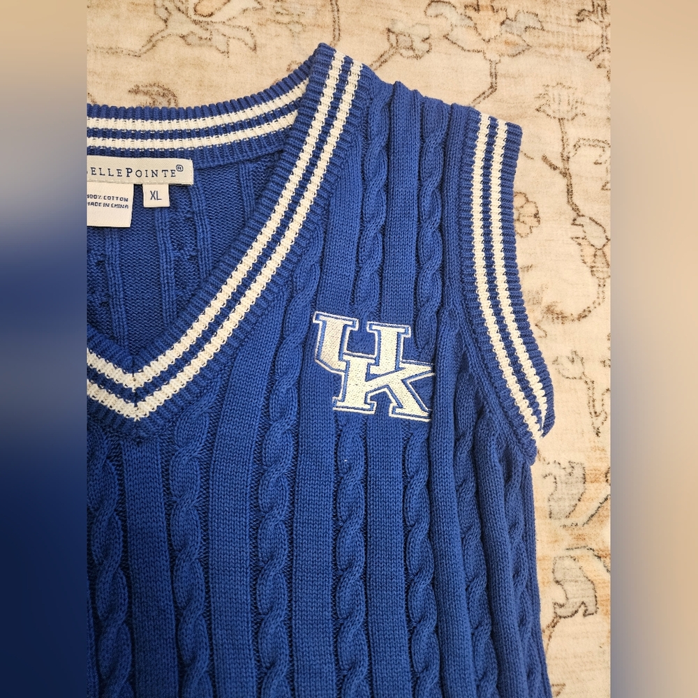 University Of Kentucky Uk Womens XL Knit Cotton Vest Academia Preppy School - Picture 4 of 7